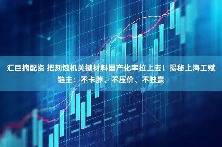 汇巨摘配资 把刻蚀机关键材料国产化率拉上去！揭秘上海工赋链主：不卡脖、不压价、不独赢